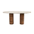 Kouk Salontafel Marmer/ Hout 100x40 cm Beige