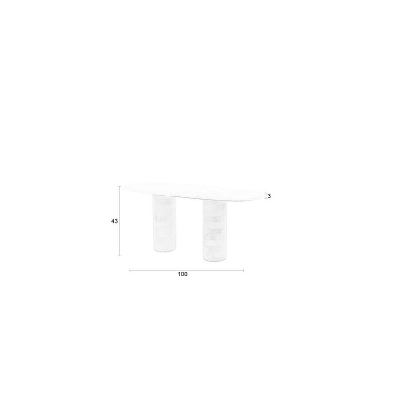 Kouk Salontafel Marmer/ Hout 100x40 cm Beige