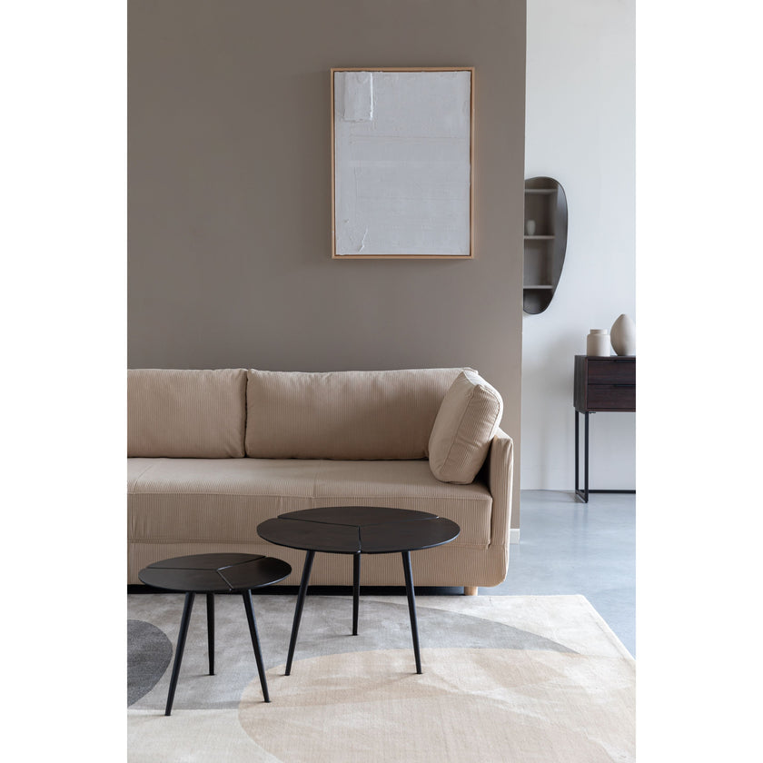 Kourdeboer Bijzettafel Rond Aluminium Zwart - Set van 2