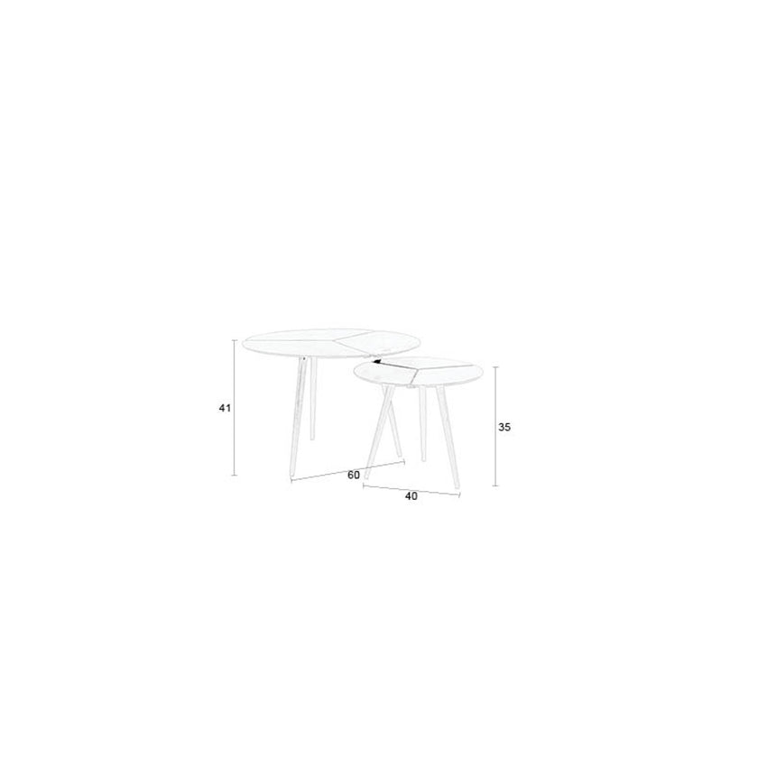 Kourdeboer Bijzettafel Rond Aluminium Zwart - Set van 2