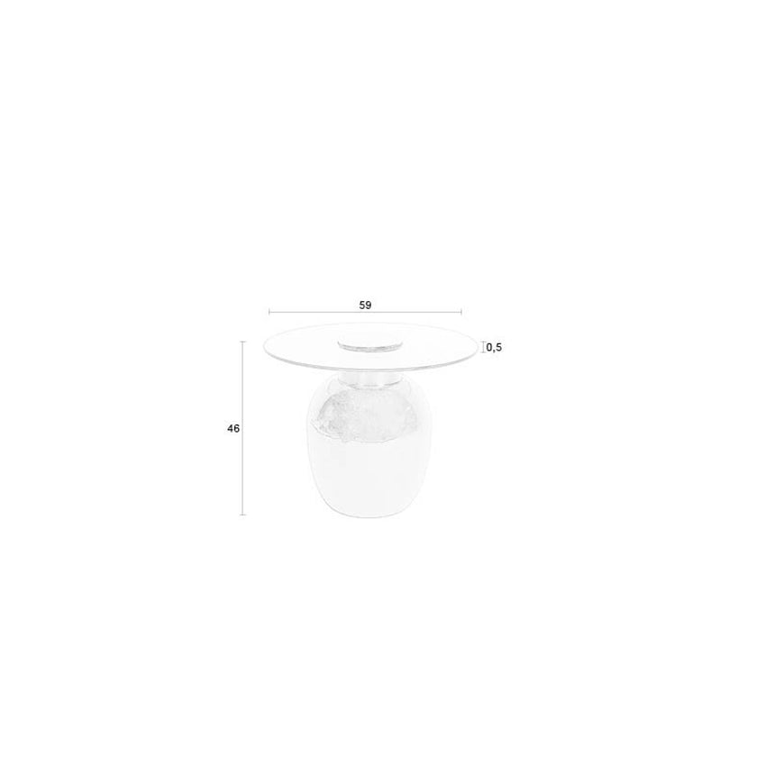 Mohra Bijzettafel Glas/ Metaal 59x59 cm (L) - Beige/ Zwart