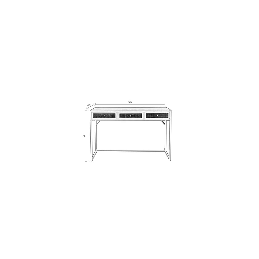 Guuji Consoletafel/ Wandtafel Hout 120x40 Zwart