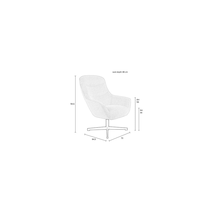 Yuki Fauteuil Draaibaar Off White