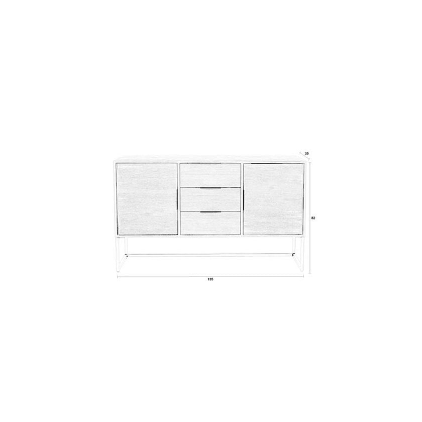 Webster Dressoir/ Kast Hoog Teakhout Bruin