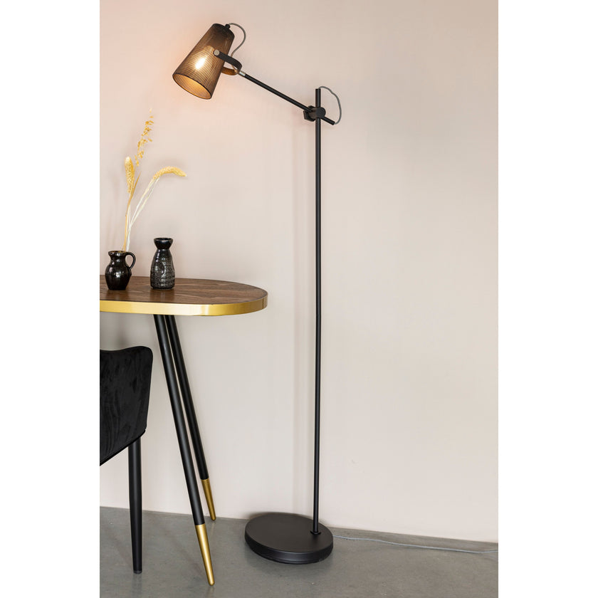 Fokus Vloerlamp/ Staande Leeslamp Zwart