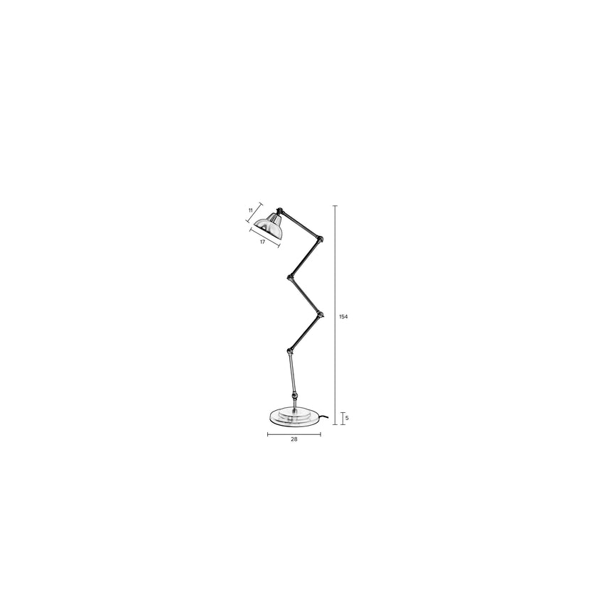 Xavi Vloerlamp/ Staande Leeslamp Zwart