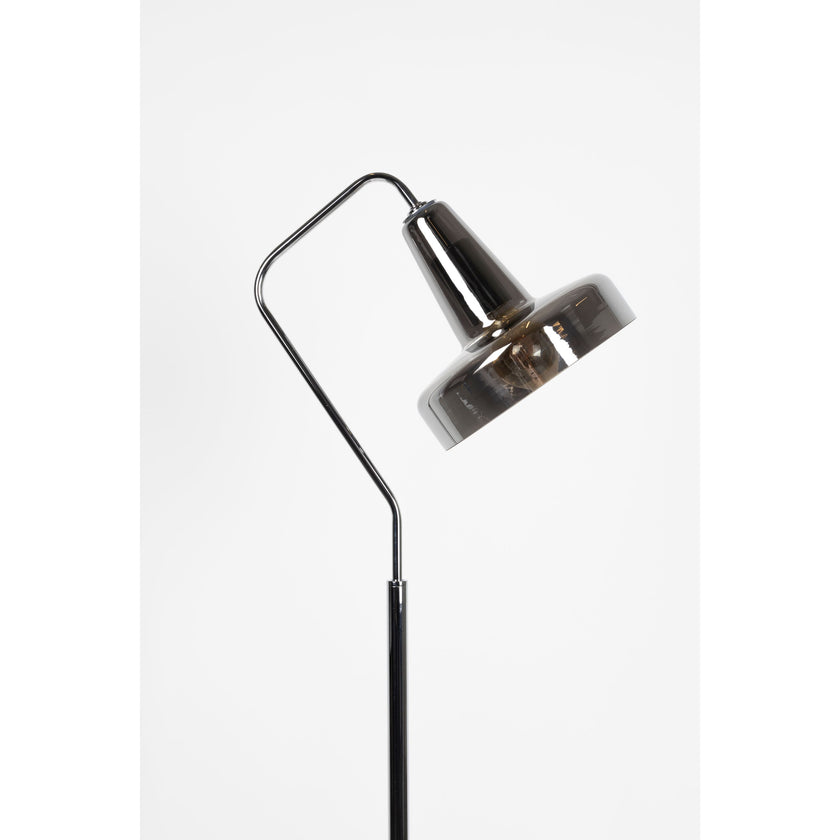 Anshin Vloerlamp/ Staande Leeslamp Glas Grijs