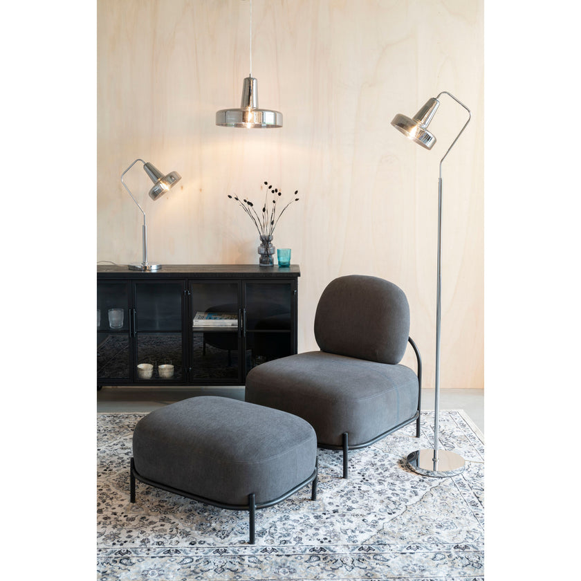 Anshin Vloerlamp/ Staande Leeslamp Glas Grijs