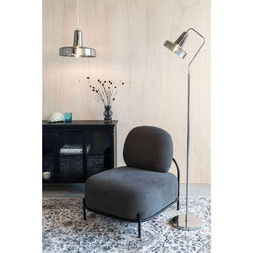 Anshin Vloerlamp/ Staande Leeslamp Glas Grijs