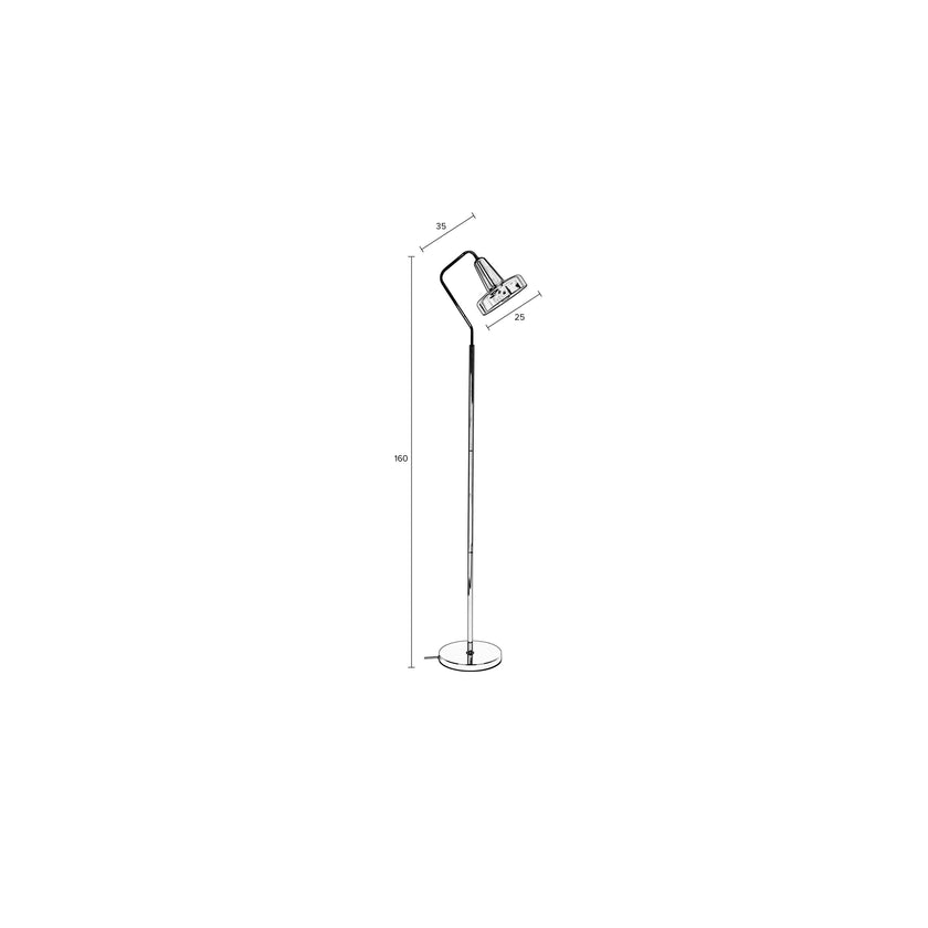 Anshin Vloerlamp/ Staande Leeslamp Glas Grijs