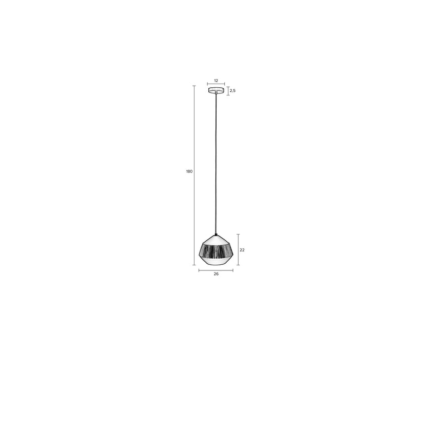 Aysa Hanglamp Breed Zwart